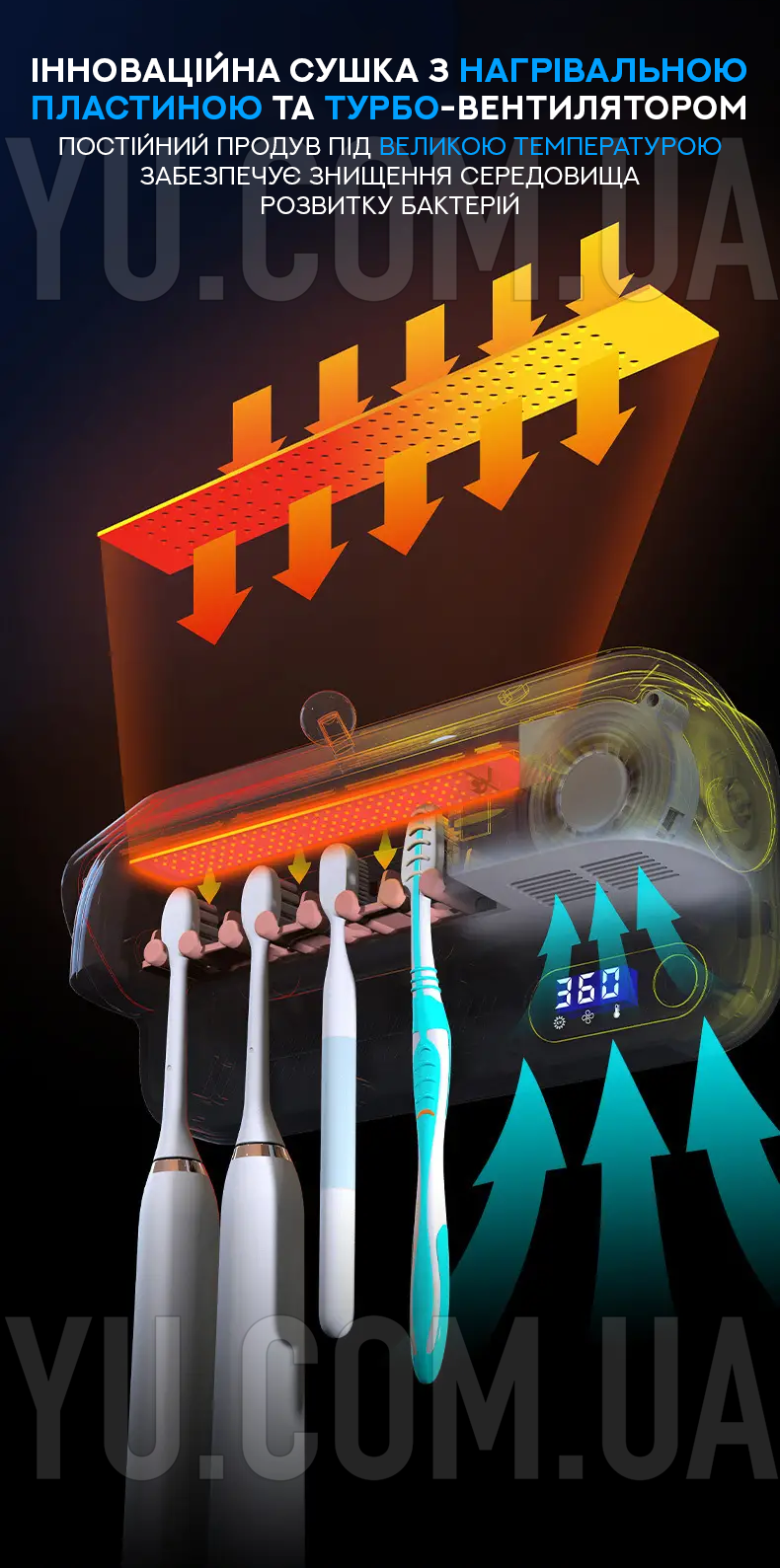 Ультрафиолетовый стерилизатор-держатель для зубных щёток Tothbrush disinfection rack 10032